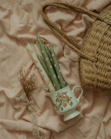 Hand painted daisy floral candle