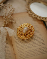 Vintage statement faux pearl brooch