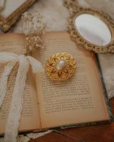 Vintage statement faux pearl brooch