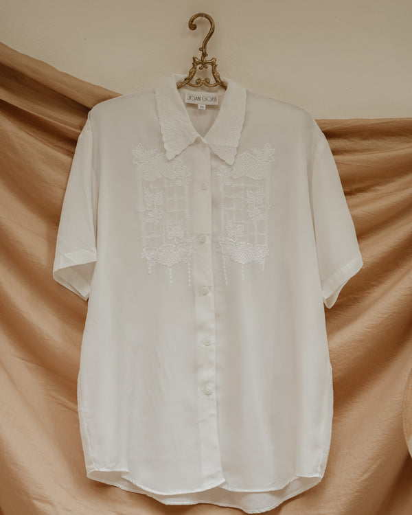 Vintage white sheer blouse